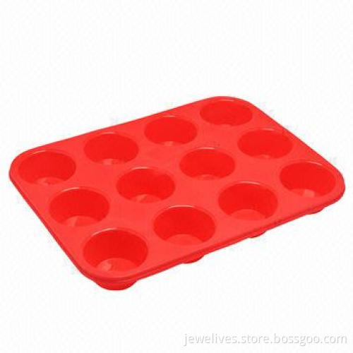 12-cavity silicone round bakeware